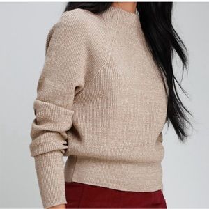 Free People chunky, crew scoop neck, long sleeved ribbed sweater